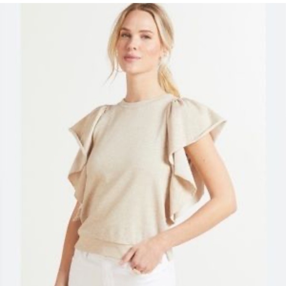 Evereve Fallon Crewneck Flutter Top - Picture 2 of 14